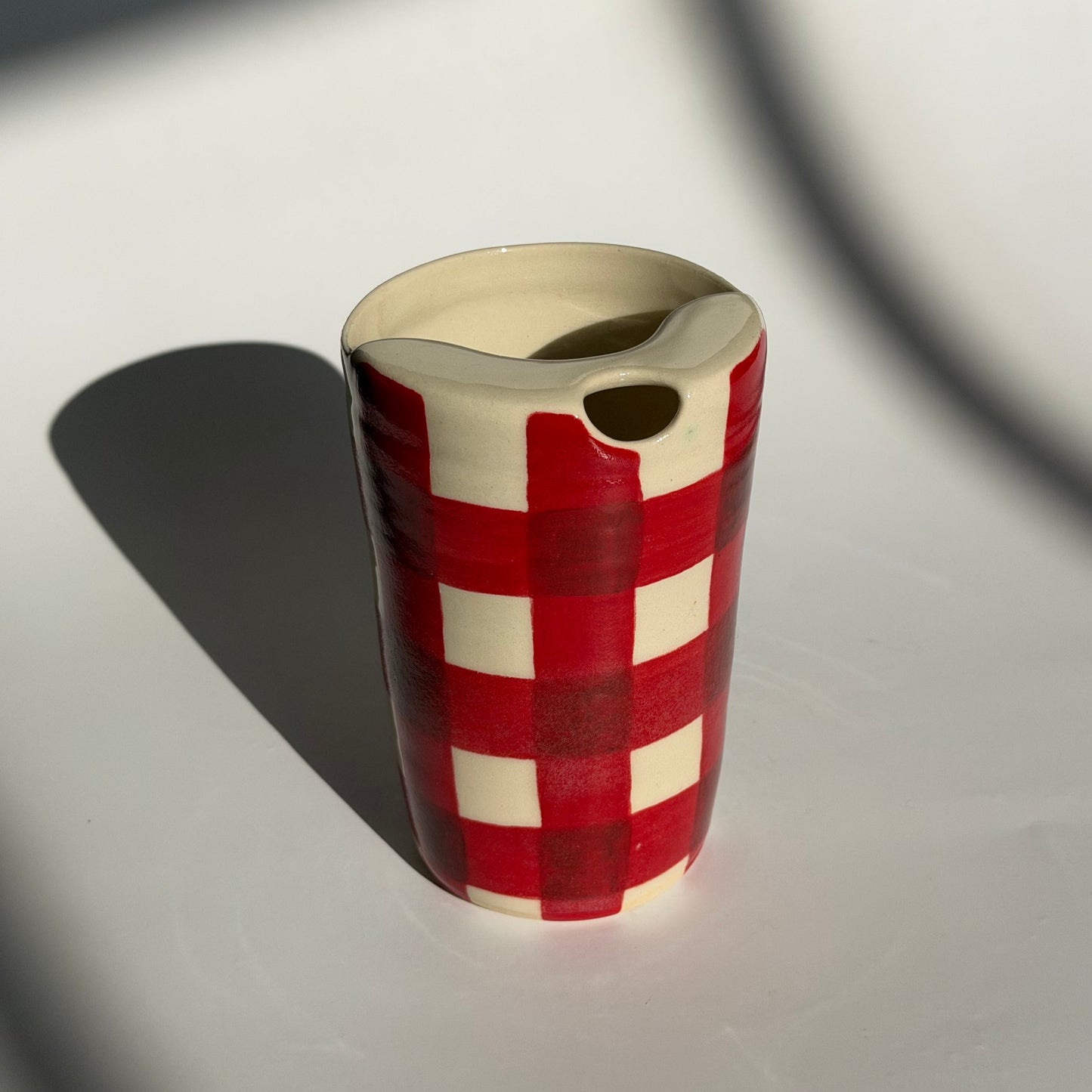 red gingham to-go cup no.3