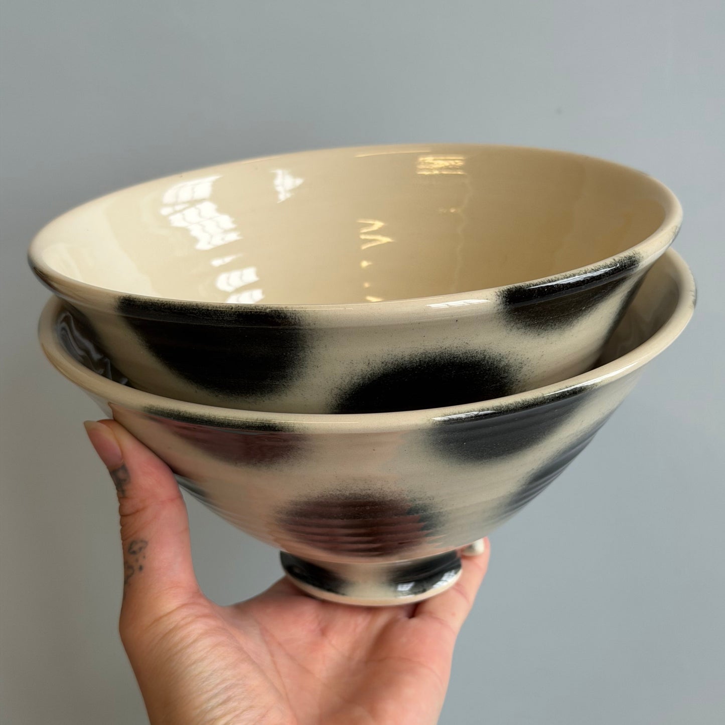 polka dot ramen bowl