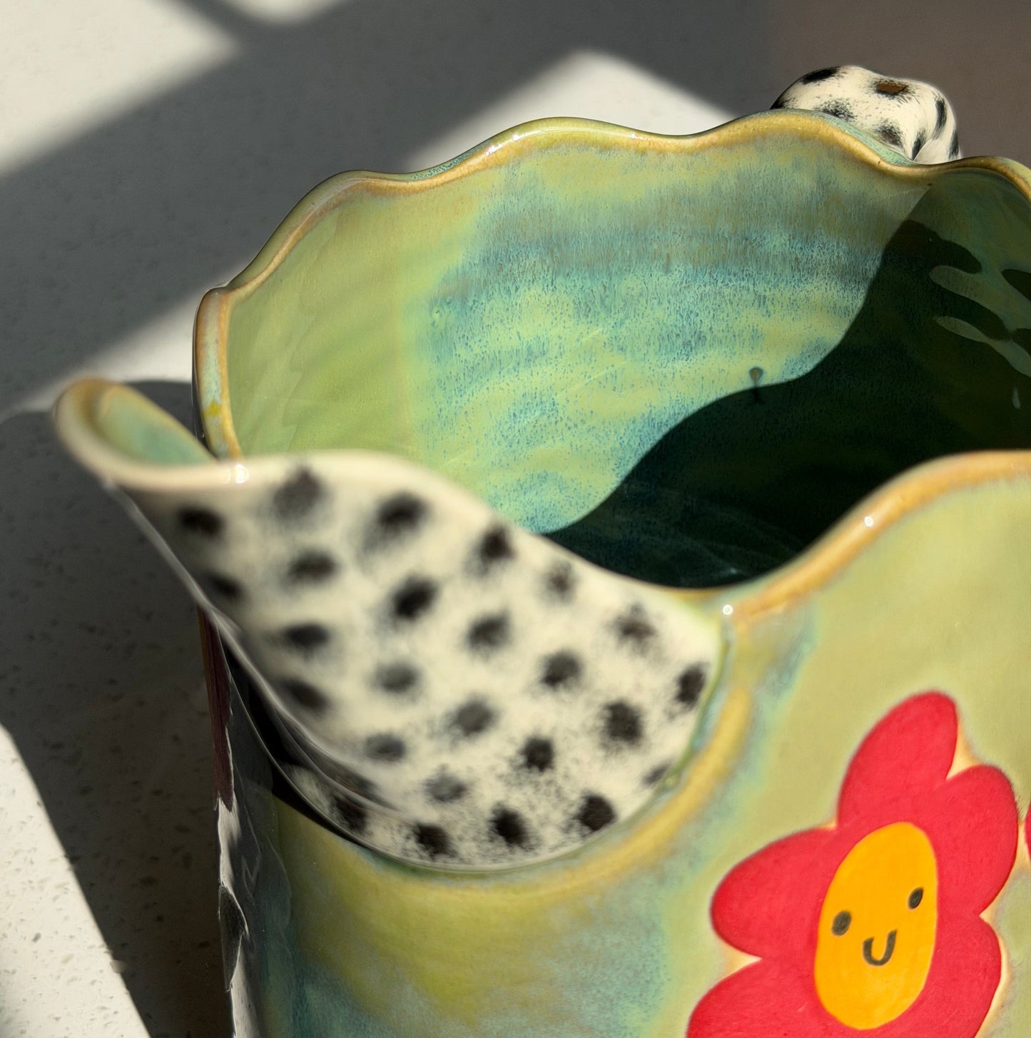 funky floral pitcher(vase) *NOTE!!!*