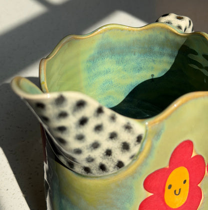 funky floral pitcher(vase) *NOTE!!!*