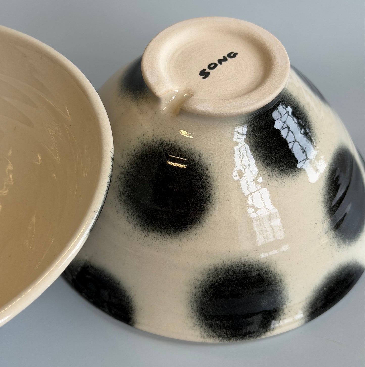 polka dot ramen bowl