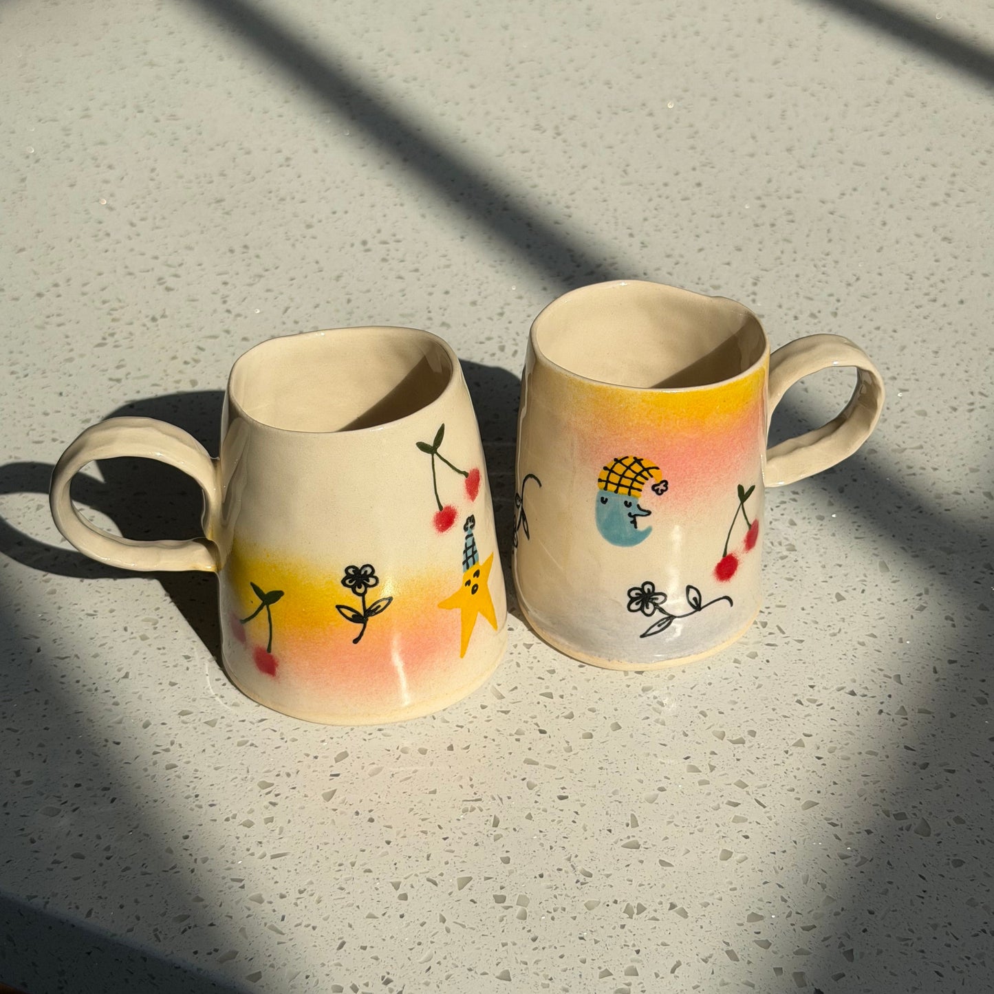 dreamy scene delicate mugs