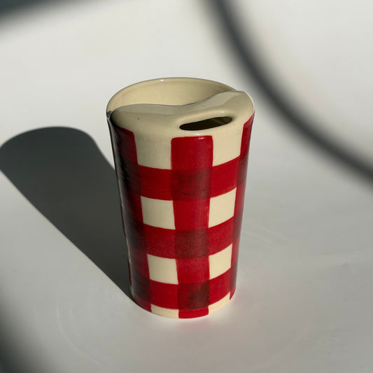 red gingham to-go cup no.2