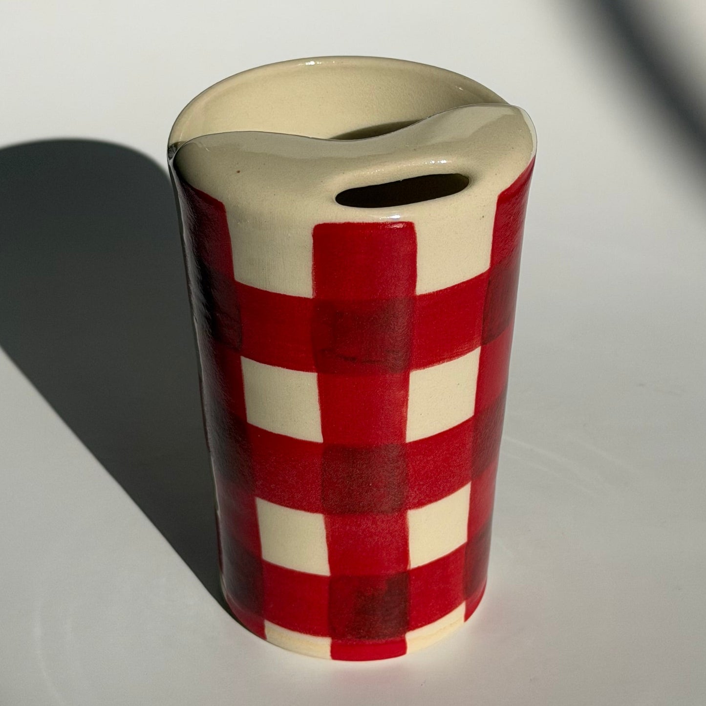 red gingham to-go cup no.2