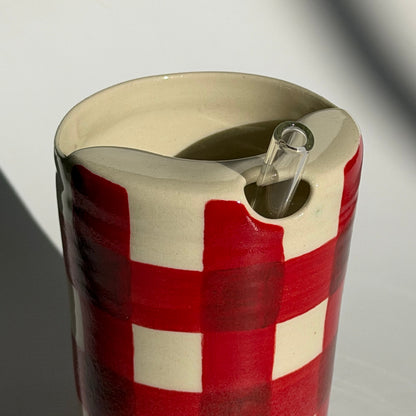 red gingham to-go cup no.3