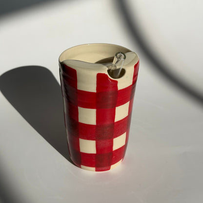 red gingham to-go cup no.3