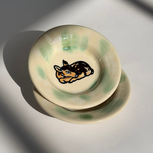sleeping fawn trinket dish