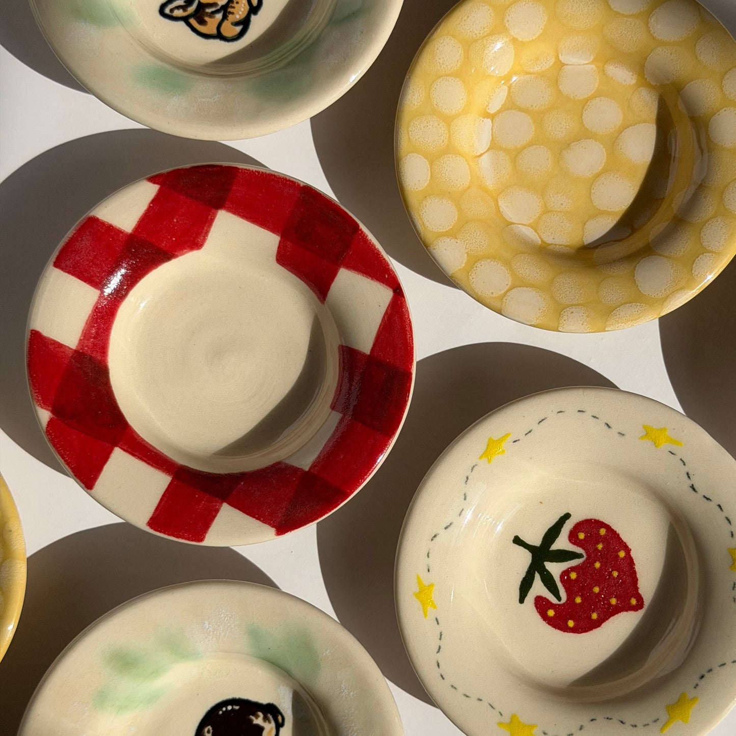 red gingham trinket dish