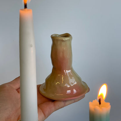 pink aura candlestick holder *NOTE*