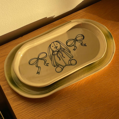 bunny + bows tray