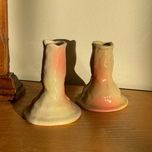 pink aura candlestick holder *NOTE*