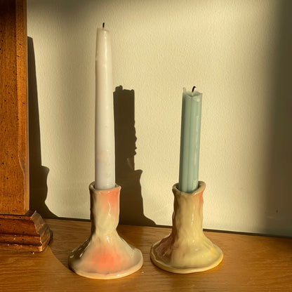 pink aura candlestick holder *NOTE*