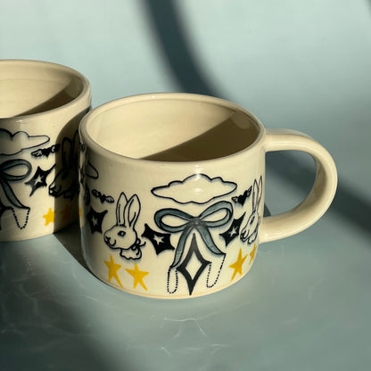 all-knowing bunny mug