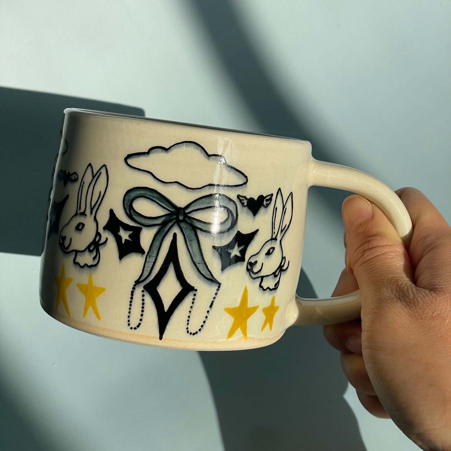 all-knowing bunny mug