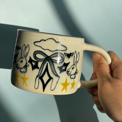 all-knowing bunny mug