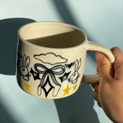 all-knowing bunny mug